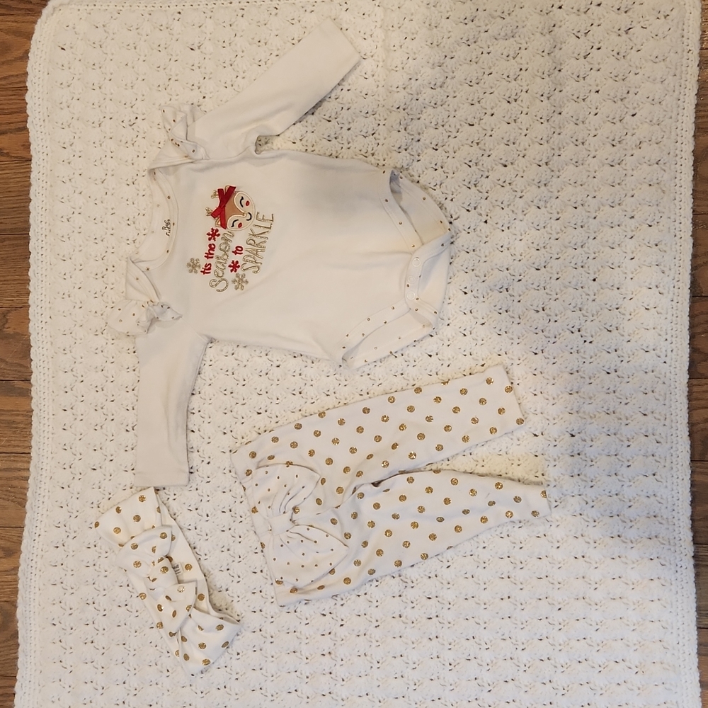 Baby Essentials Christmas outfit. 3-6 mos.